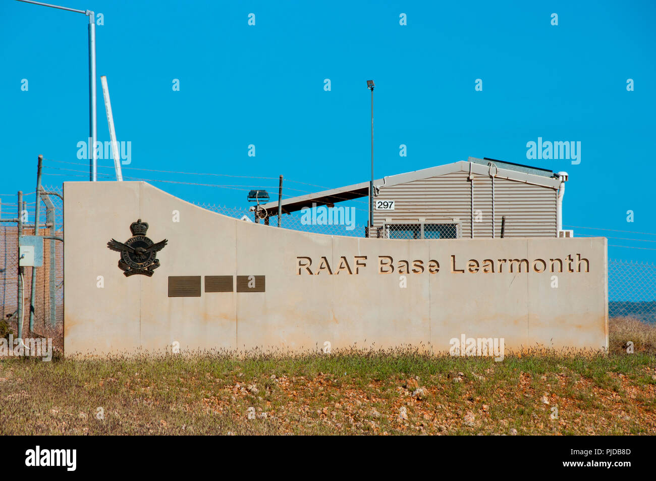 EXMOUTH, AUSTRALIE - 20 août 2018 : la base de la RAAF Learmonth est une utilisation conjointe de la Royal Australian Air Force Base et de l'aéroport civil Banque D'Images