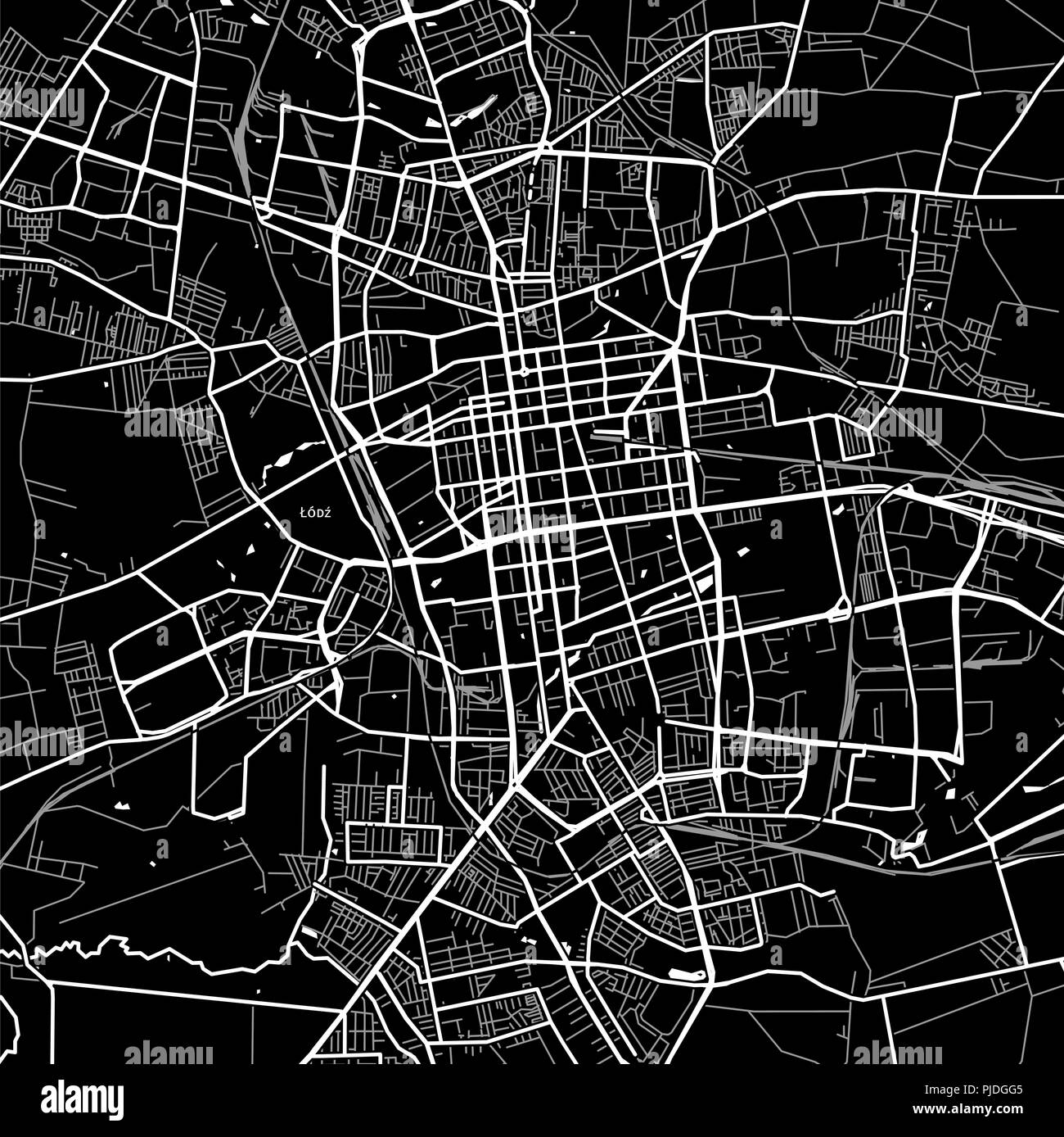 Carte de la région de Łódź, Pologne. Fond sombre version pour l'infographie et des projets de marketing. Illustration de Vecteur