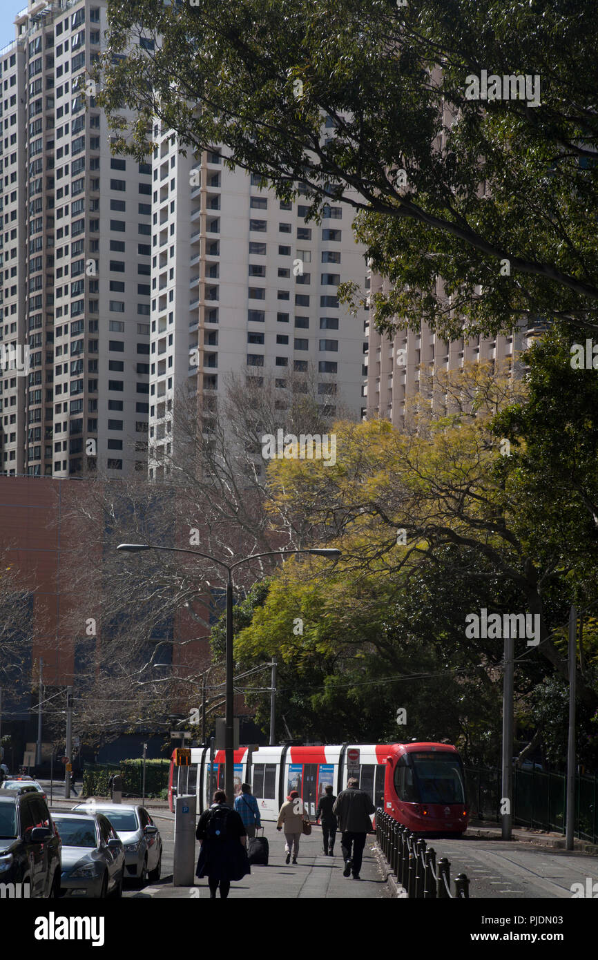 La gare centrale Tram avenue eddy haymarket sydney New South Wales australie Banque D'Images