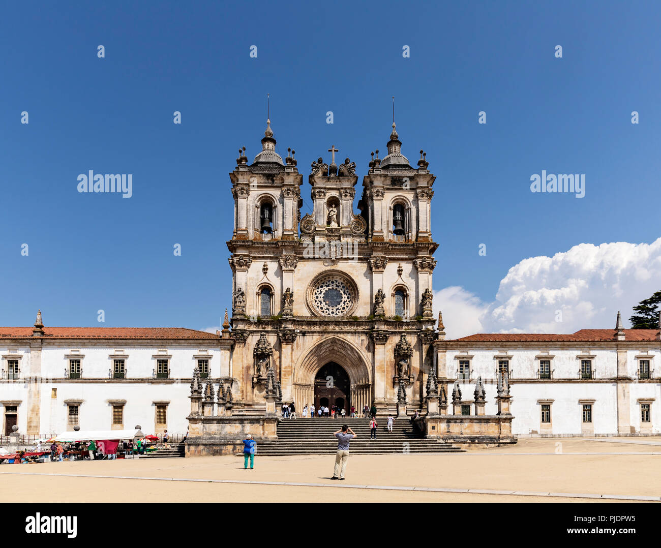 Alcobaça, Portugal - 20 mai 2018 : le monastère catholique situé dans le centre de la ville Banque D'Images