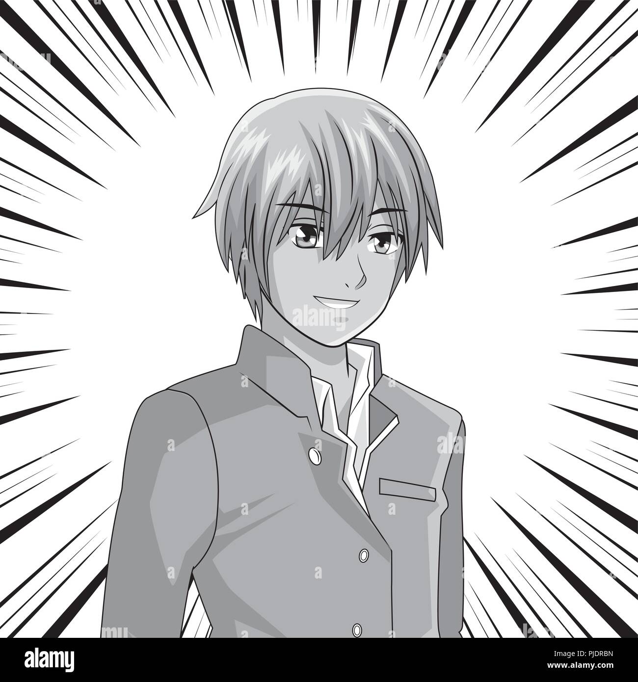 Jeune homme manga anime Illustration de Vecteur