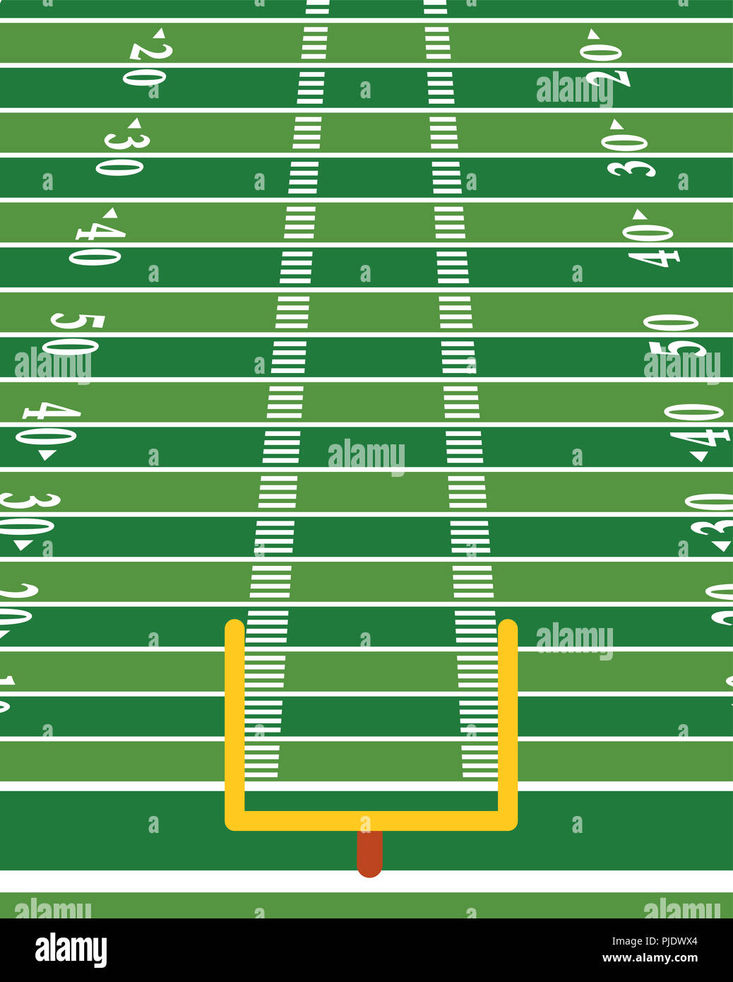 Un terrain de football américain background illustration en format vertical. 10 EPS vectoriel disponible. Banque D'Images