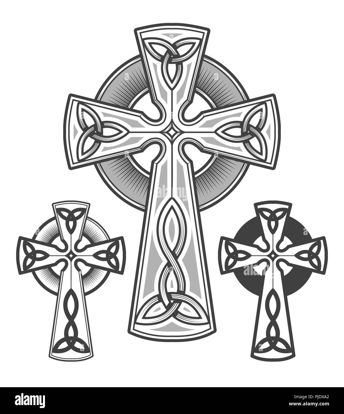 L'emblème de la croix celtique dessiné dans leur gravure. Vector illustration. Illustration de Vecteur