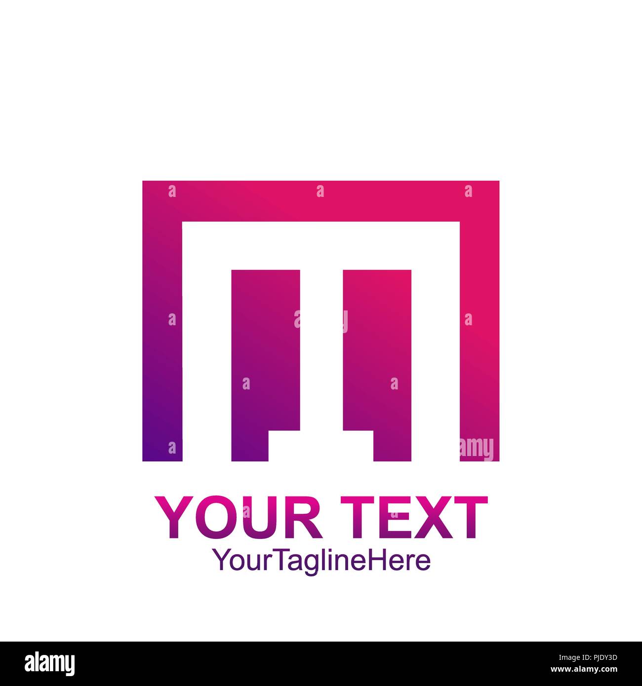 Lettre initiale M modèle logo design carrés colorés pour l'entreprise