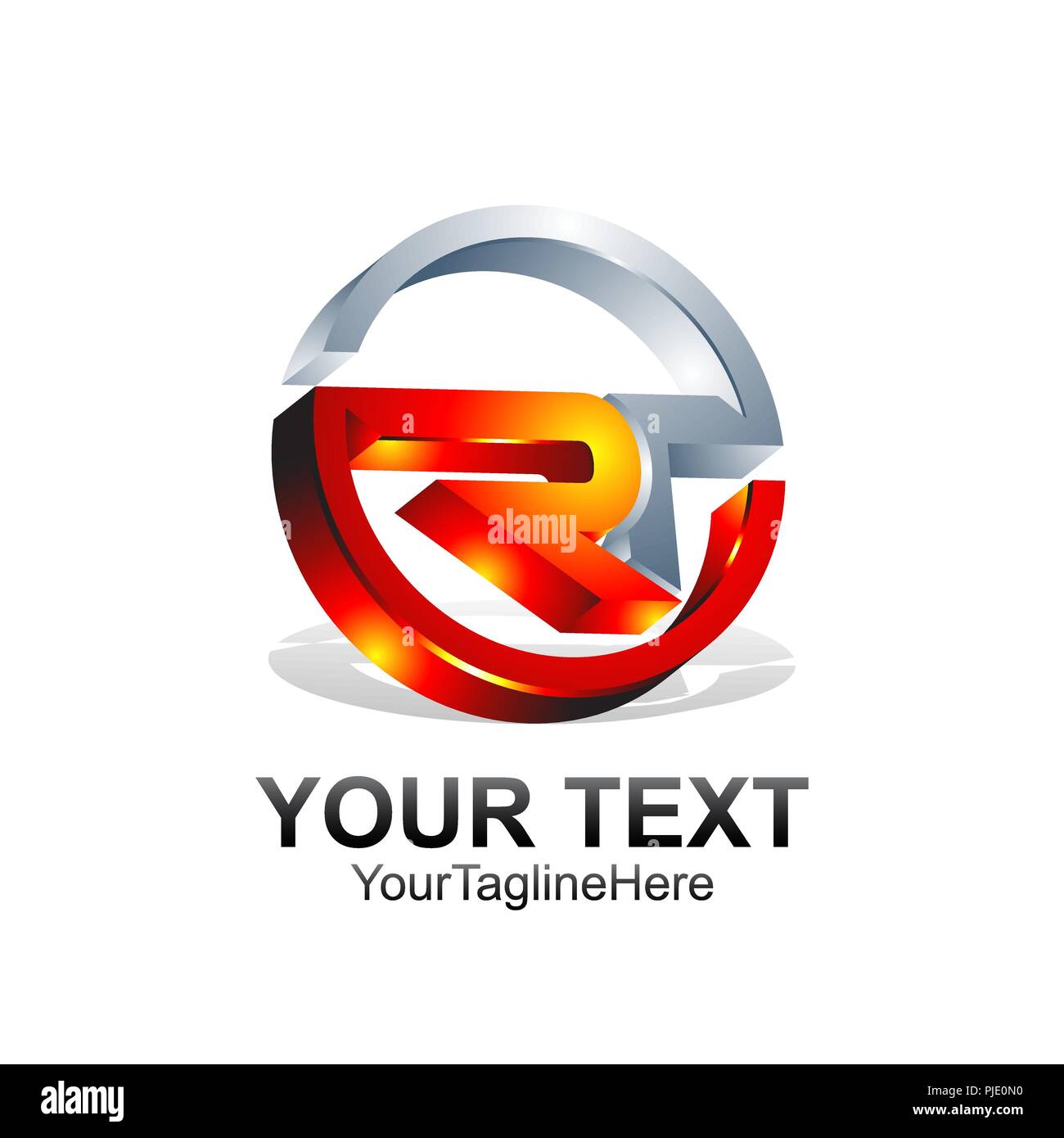 Lettre initiale logo couleur modèle RT Ror orange gris design pour les entreprises et l'identité de l'entreprise Illustration de Vecteur