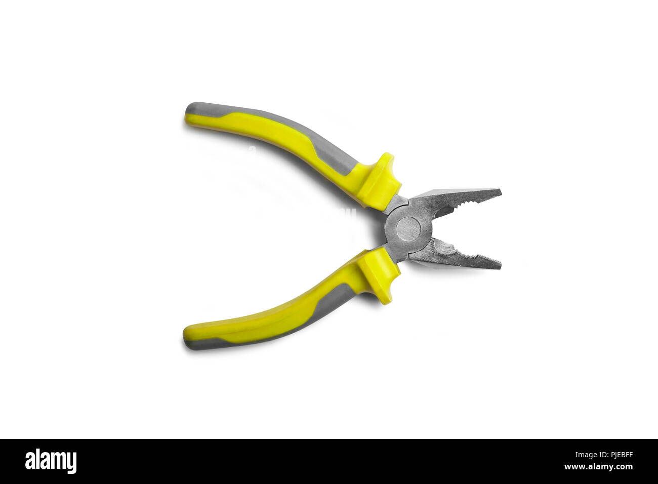 Couleur gris et jaune pince isolated on white Banque D'Images