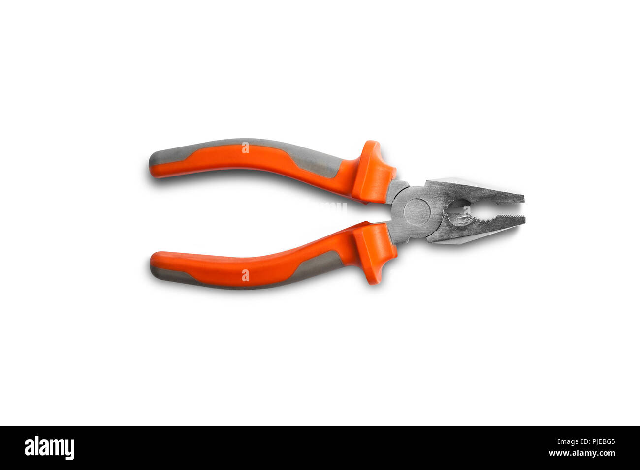 Couleur gris et orange pinces isolated on white Banque D'Images