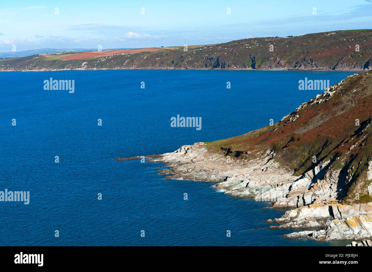 Dans le sud-est de Whitsand Bay Cornwall. Banque D'Images