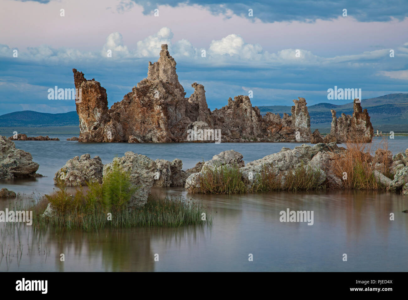 Formations de tuf du sud au lac Mono, Mono County, Californie Banque D'Images