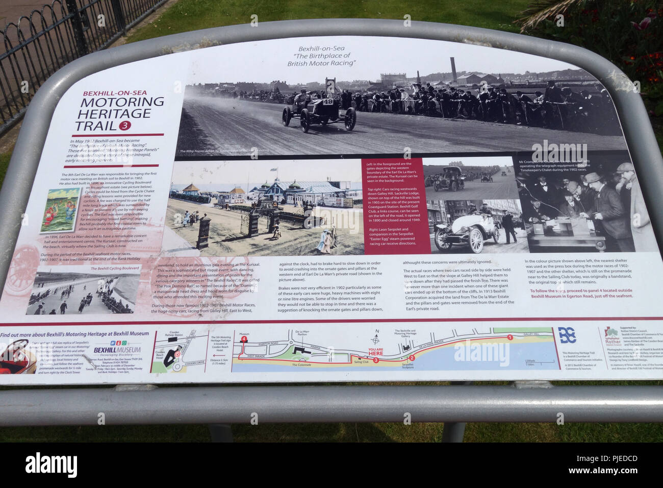 Conseil info se souvenir de la naissance de British motor racing, Bexhill-on-Sea, Royaume-Uni Banque D'Images