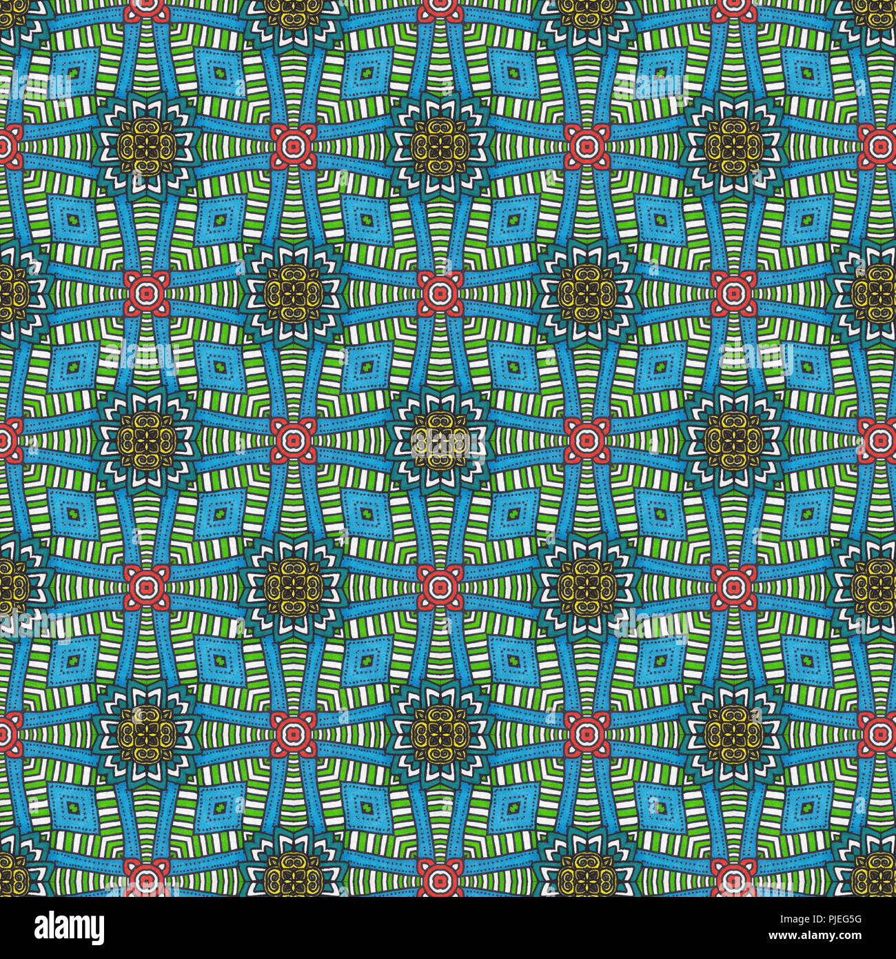 Un motif géométrique de mon sketchbook cgi du tirage. Banque D'Images