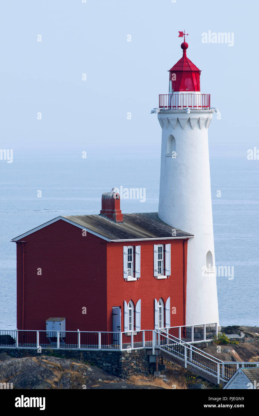 Le phare de Fisgard, Lieu historique national du Phare, British Columbia, Canada Banque D'Images