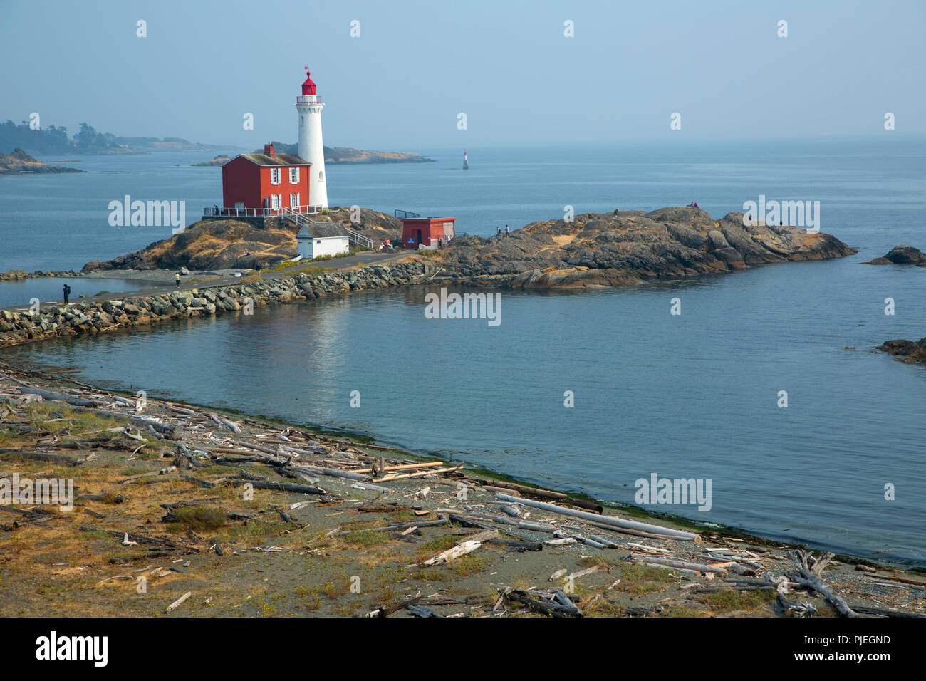 Le phare de Fisgard, Lieu historique national du Phare, British Columbia, Canada Banque D'Images