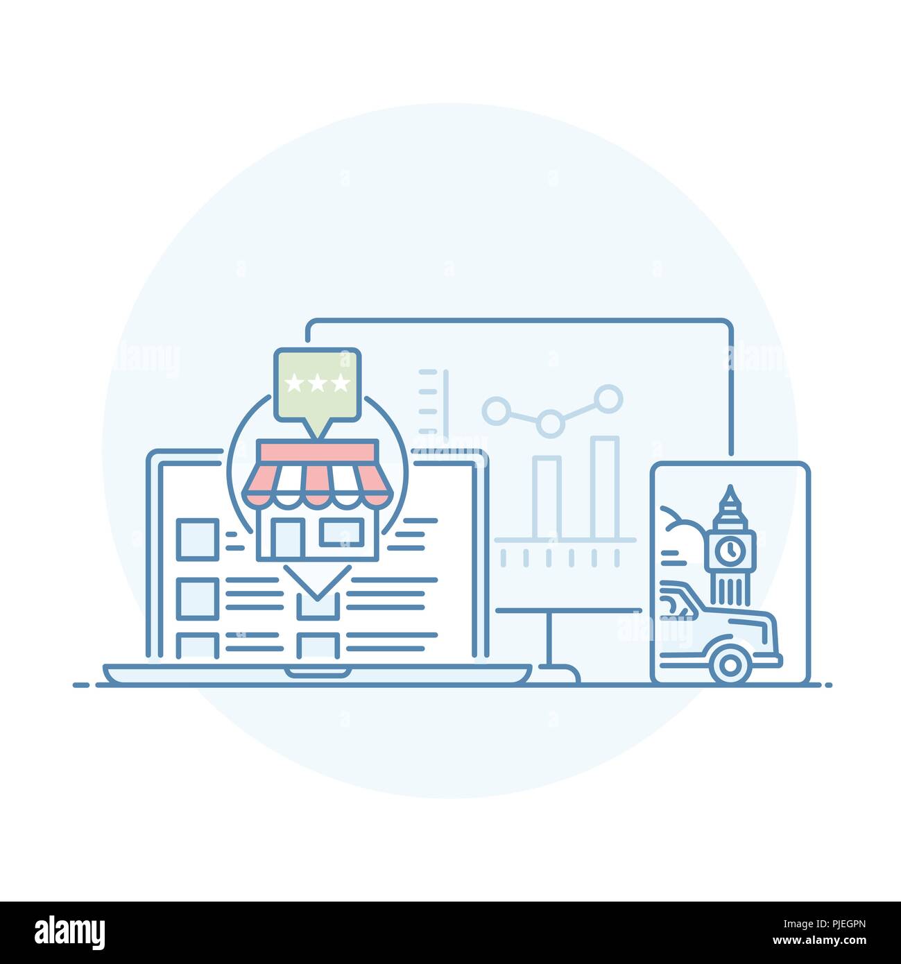 E commerce et shopping Illustration de Vecteur