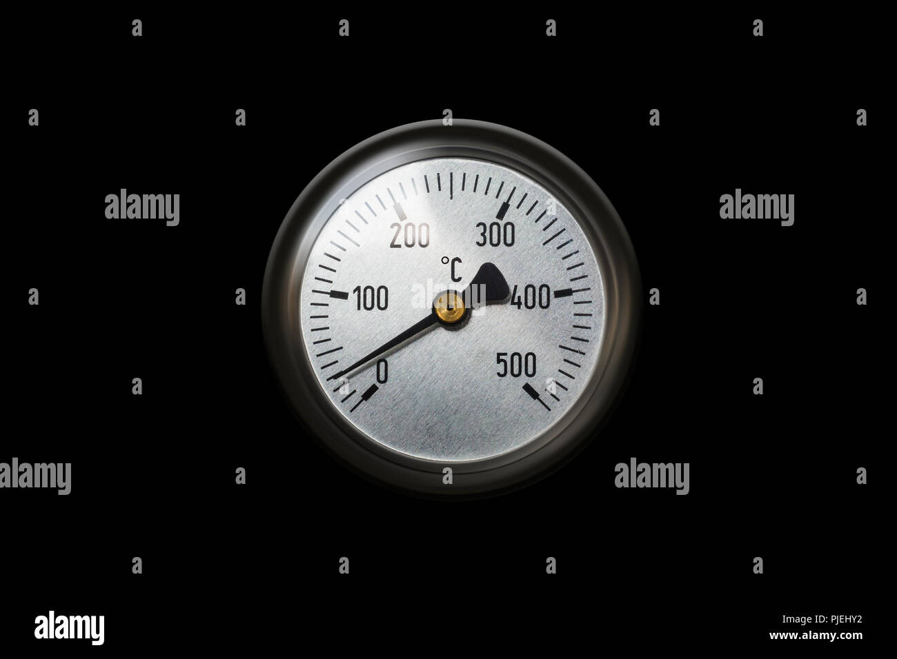 Thermomètre Celsius de l'indicateur de température d'un radiateur isolé Banque D'Images