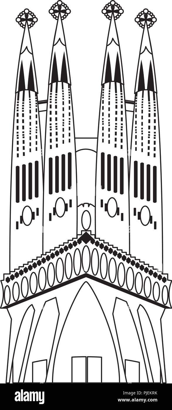 La Sagrada Familia de Barcelone Sky tower Illustration de Vecteur