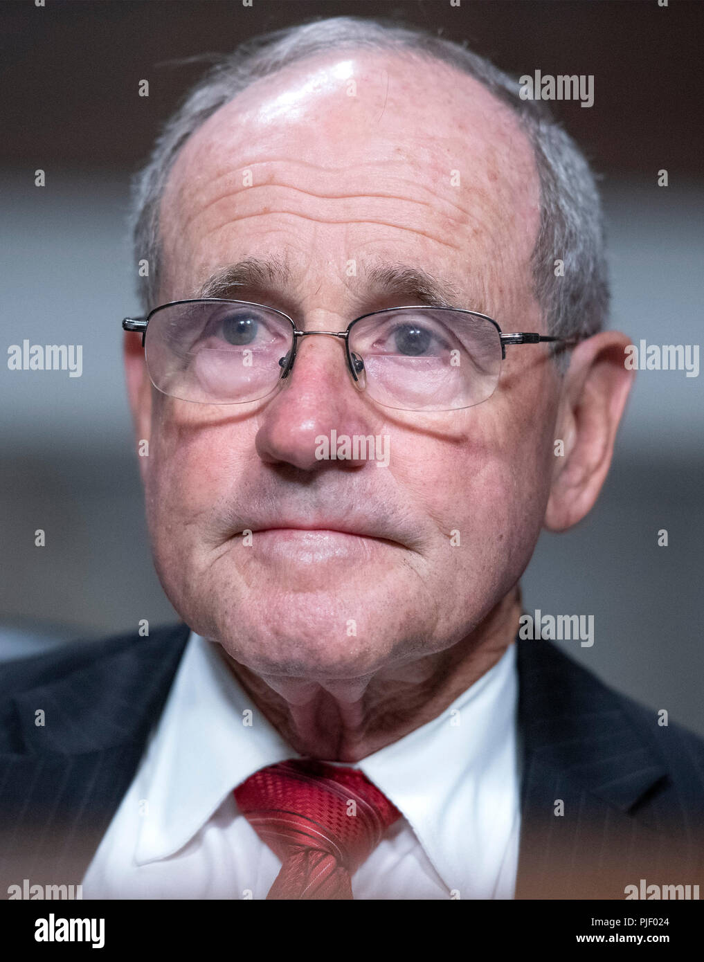 Washington, États-Unis d'Amérique. 05 Sep, 2018. Le sénateur américain Jim Risch (républicain de l'Idaho) à l'US Senate Select Committee on Intelligence 'audience pour examiner l'influence étrangère opérations' utilisation de plates-formes de médias sociaux' sur la colline du Capitole à Washington, DC le mercredi 5 septembre 2018. Credit : Ron Sachs/CNP (restriction : NO New York ou le New Jersey Journaux ou journaux dans un rayon de 75 km de la ville de New York) | Conditions de crédit dans le monde entier : dpa/Alamy Live News Banque D'Images