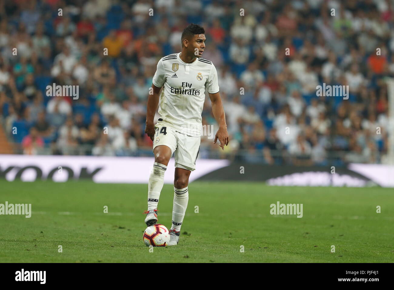 Madrid, Espagne. Du 1er septembre 2018. Casemiro (Real) Football/soccer : "La Liga espagnole Santander' match entre le Real Madrid CF 4-1 CD Leganes au Santiago Bernabeu à Madrid, Espagne . Credit : Mutsu Kawamori/AFLO/Alamy Live News Banque D'Images