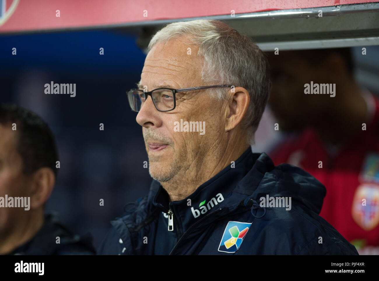 Norvège, Oslo - septembre 6, 2018. Gestionnaire national de Norvège, Lars Lagerbäck, vu au cours de l'UEFA Ligue Nations match de football entre la Norvège et de Chypre à l'Ullevaal Stadion. (Photo crédit : Gonzales Photo - Jan-Erik Eriksen). Gonzales : Crédit Photo/Alamy Live News Banque D'Images