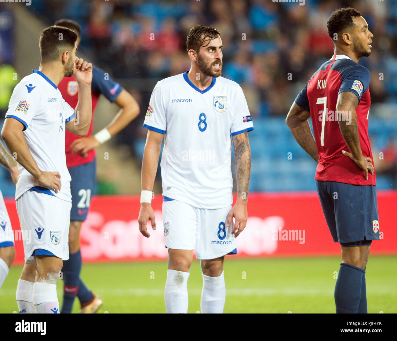Norvège, Oslo - 6 juin 2018. Charalampos Kyriakou (8) de Chypre voit pendant le match de football de l'UEFA Ligue des Nations Unies entre la Norvège et de Chypre à l'Ullevaal Stadion. (Photo crédit : Gonzales Photo - Jan-Erik Eriksen). Gonzales : Crédit Photo/Alamy Live News Banque D'Images