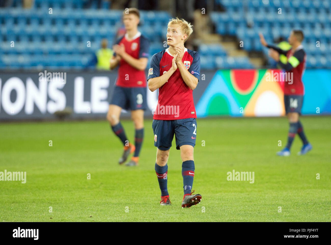Norvège, Oslo - septembre 6, 2018. Birger Meling (2) de la Norvège vu pendant le match de football de l'UEFA Ligue des Nations Unies entre la Norvège et de Chypre à l'Ullevaal Stadion. (Photo crédit : Gonzales Photo - Jan-Erik Eriksen). Gonzales : Crédit Photo/Alamy Live News Banque D'Images