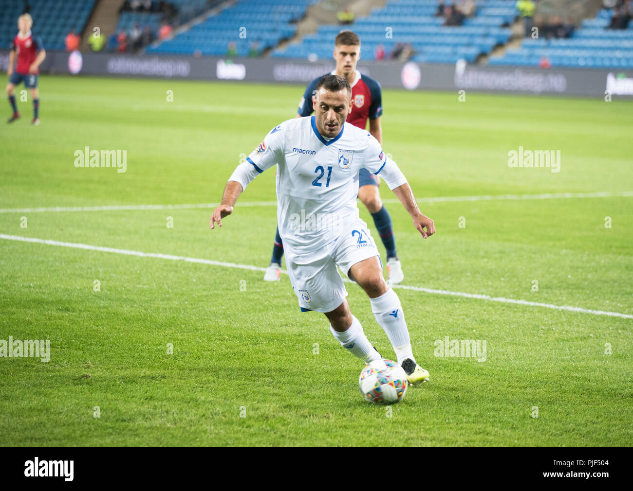 Norvège, Oslo - 6 juin 2018. Giorgos Vasiliou (21) de Chypre voit pendant le match de football de l'UEFA Ligue des Nations Unies entre la Norvège et de Chypre à l'Ullevaal Stadion. (Photo crédit : Gonzales Photo - Jan-Erik Eriksen). Gonzales : Crédit Photo/Alamy Live News Banque D'Images
