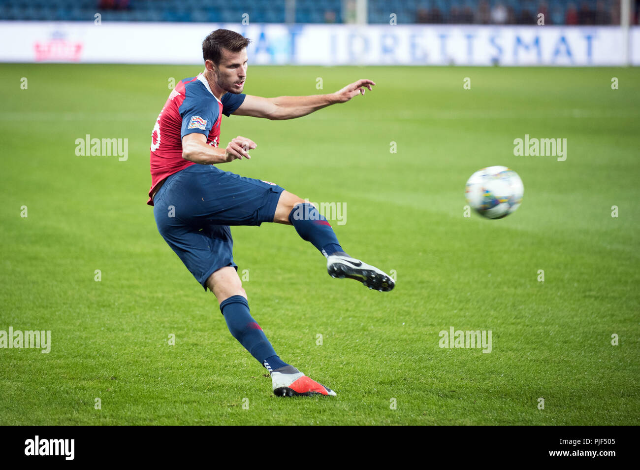 Norvège, Oslo - septembre 6, 2018. Håvard Nordtveit (6) de la Norvège vu pendant le match de football de l'UEFA Ligue des Nations Unies entre la Norvège et de Chypre à l'Ullevaal Stadion. (Photo crédit : Gonzales Photo - Jan-Erik Eriksen). Gonzales : Crédit Photo/Alamy Live News Banque D'Images