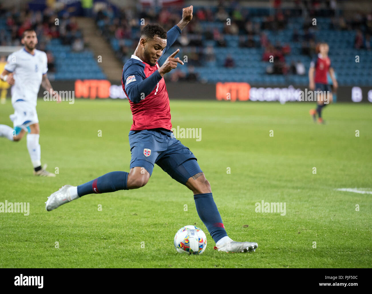 Norvège, Oslo - septembre 6, 2018. Joshua King (7) de la Norvège vu pendant le match de football de l'UEFA Ligue des Nations Unies entre la Norvège et de Chypre à l'Ullevaal Stadion. (Photo crédit : Gonzales Photo - Jan-Erik Eriksen). Gonzales : Crédit Photo/Alamy Live News Banque D'Images