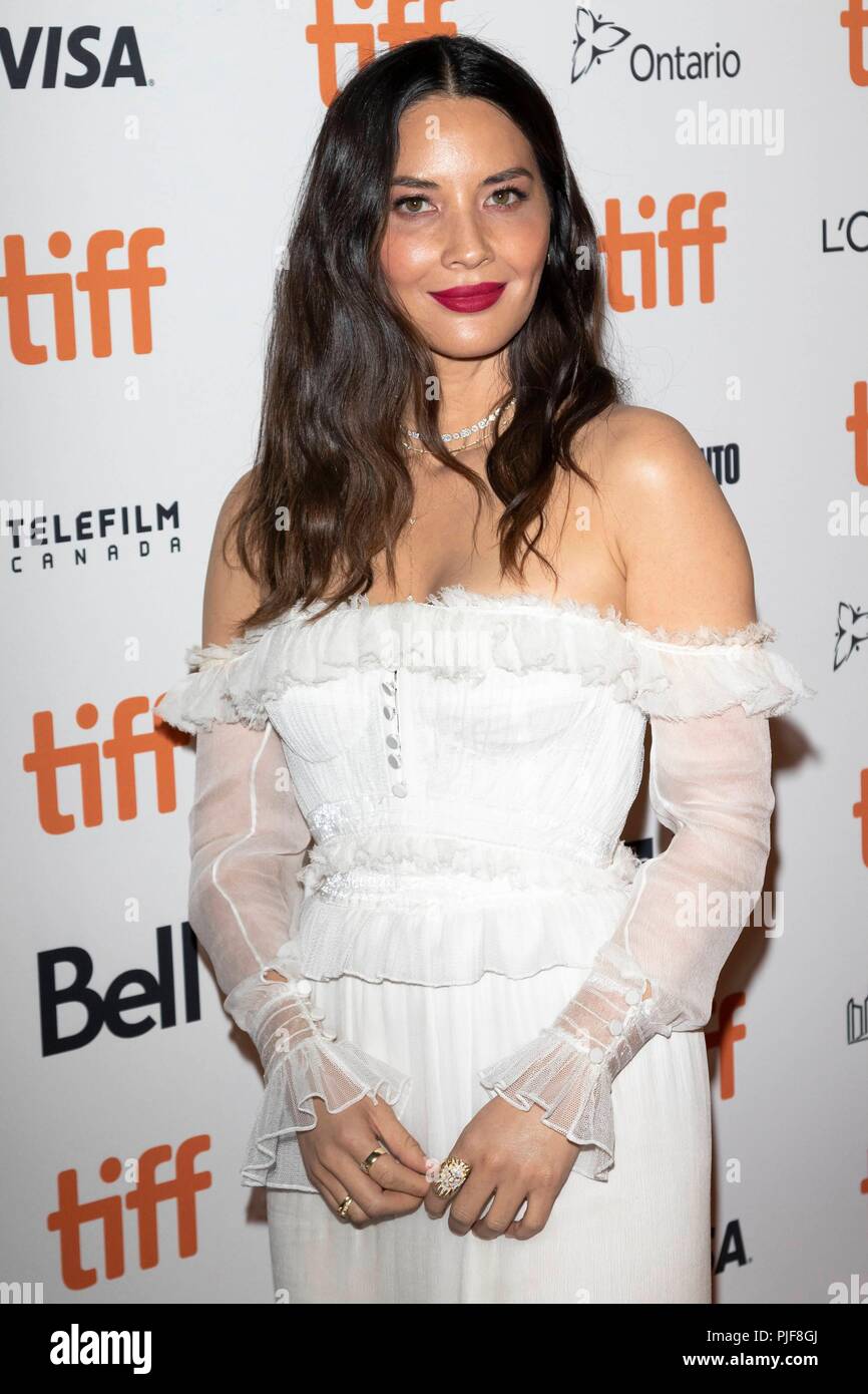 Olivia Munn assiste à la première de 'l' au cours de la 43e Festival International du Film de Toronto, tiff, à Ryerson Theatre de Toronto, Canada, le 06 septembre 2018. Dans le monde d'utilisation | Banque D'Images