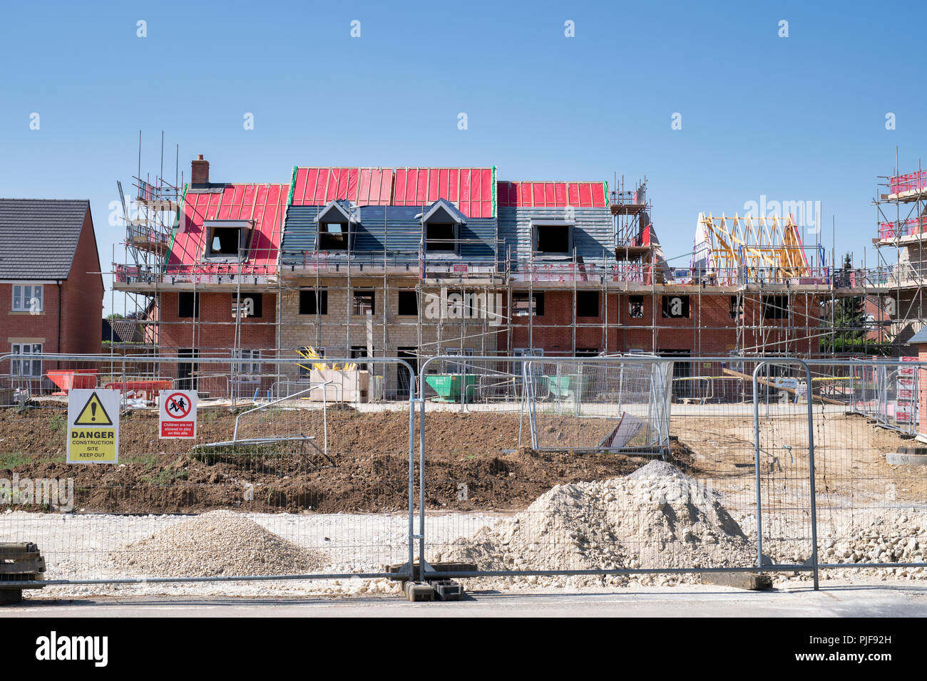 La construction de nouveaux logements à Bicester, Oxfordshire, Angleterre Banque D'Images