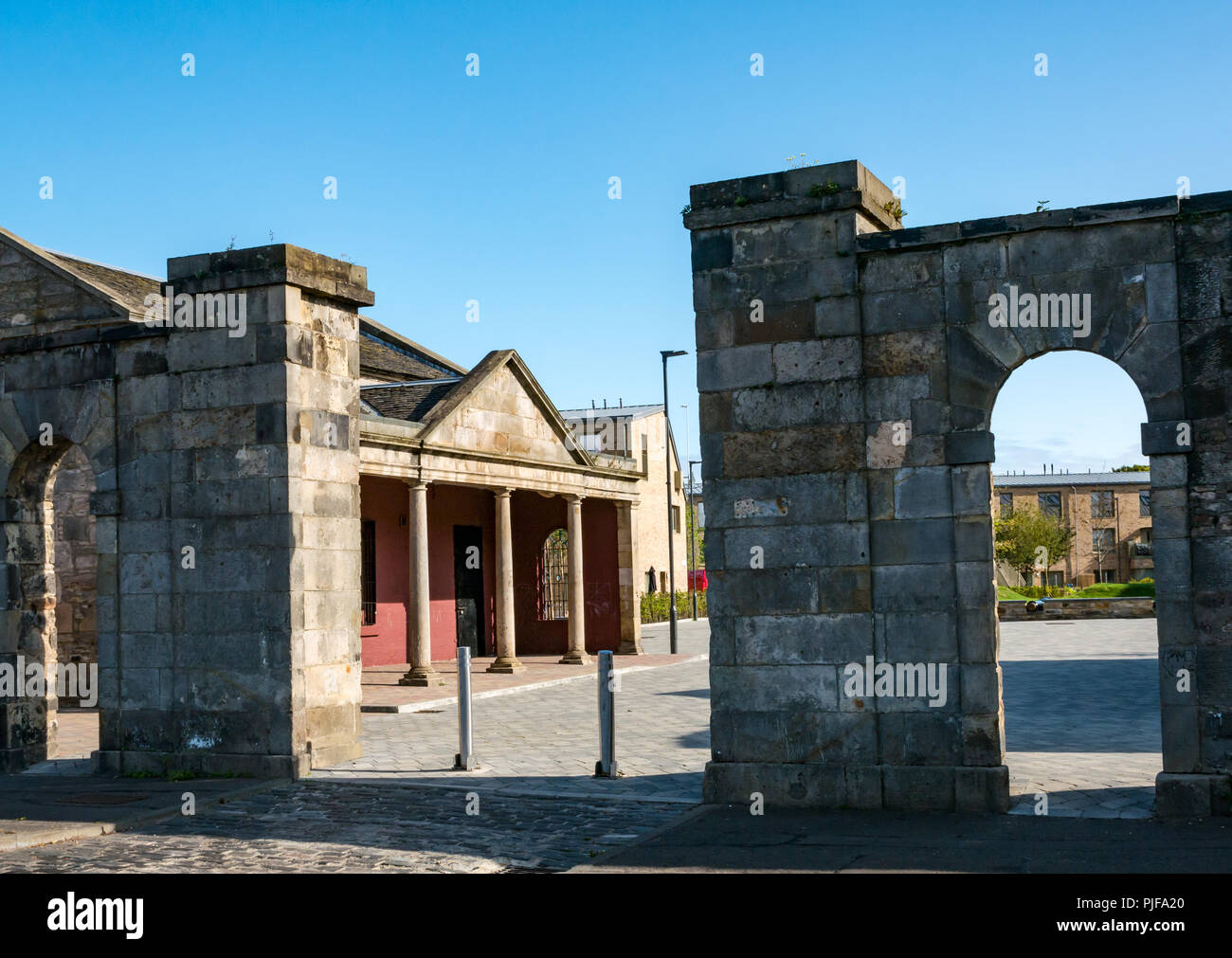 L'aménagement de logements abordables, Leith, garnison de l'historique Fort construit par James Craig en style géorgien avec garde, Édimbourg, Écosse, Royaume-Uni Banque D'Images