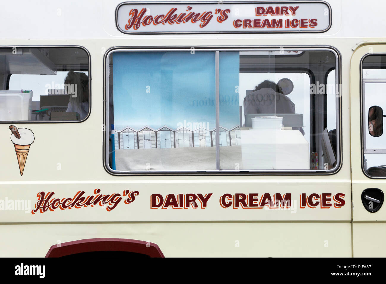 Hockings Dairy Ice Cream van, la crème glacée traditionnelle company dans le Nord du Devon, Banque D'Images