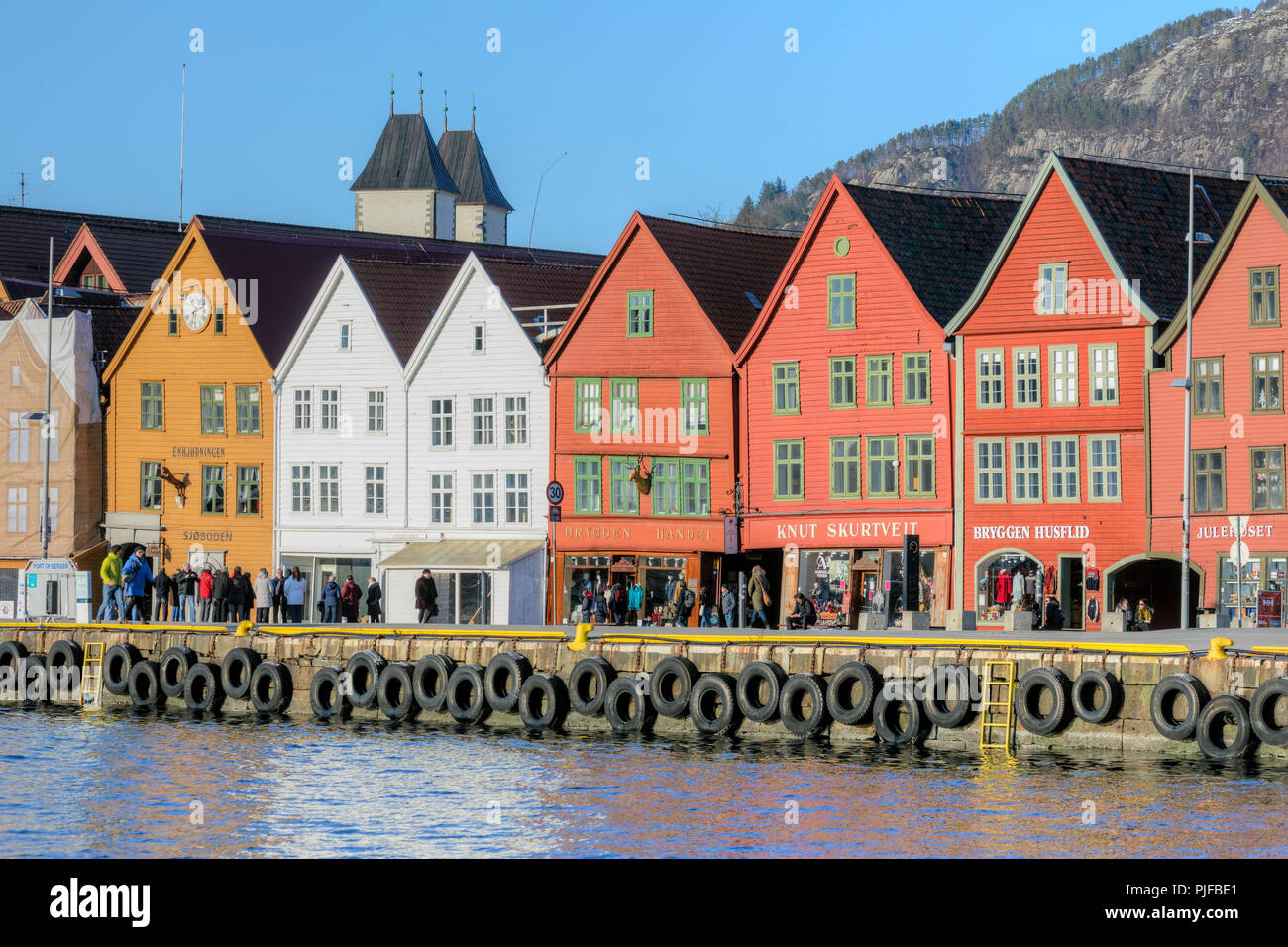 Bryggen, Bergen, Hordaland, Norvège, Scandinavie, Europe Banque D'Images