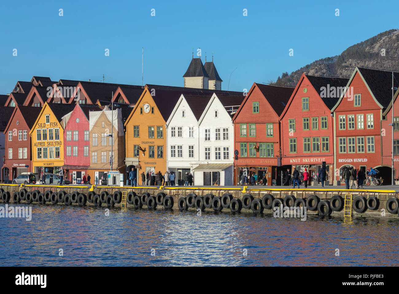 Bryggen, Bergen, Hordaland, Norvège, Scandinavie, Europe Banque D'Images