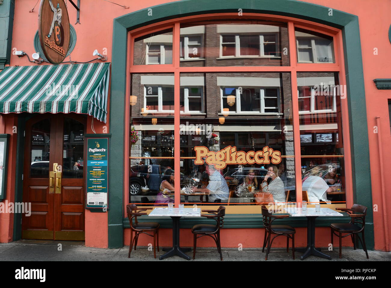 Restaurant Pagliacci à Victoria, Colombie-Britannique, Canada Banque D'Images