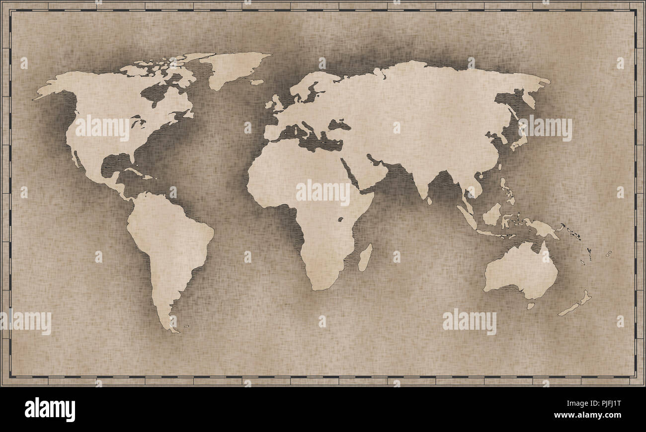 L'image d'une carte du monde vintage Banque D'Images