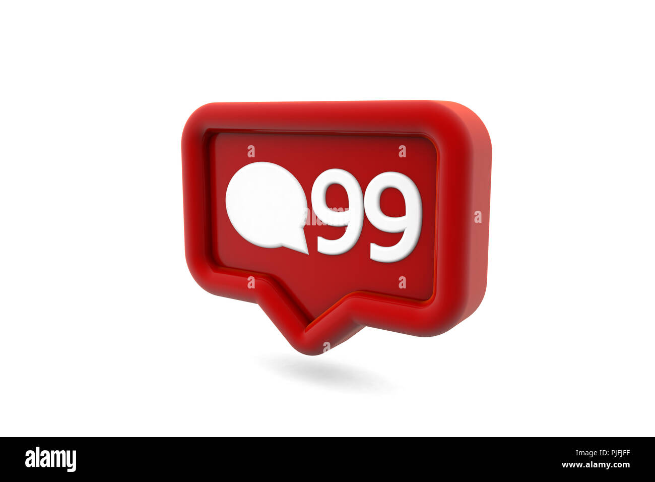 Le rendu 3d des médias sociaux Commentaires l'icône de notification de rendu 3D Banque D'Images