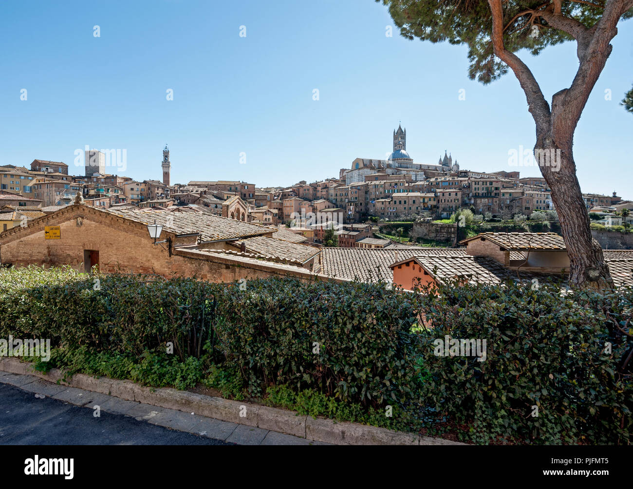 Le centre historique de Sienne, vu de la forteresse Banque D'Images