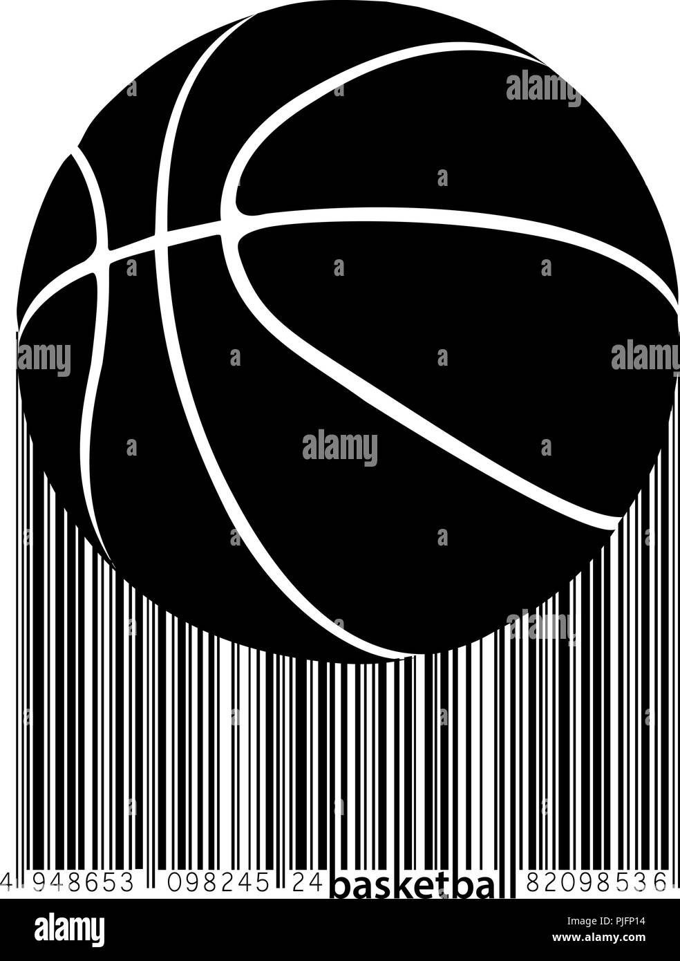 Silhouette d'un ballon de basket-ball. Arrière-plan et le texte sur un calque séparé, la couleur peut être changée en un clic Illustration de Vecteur