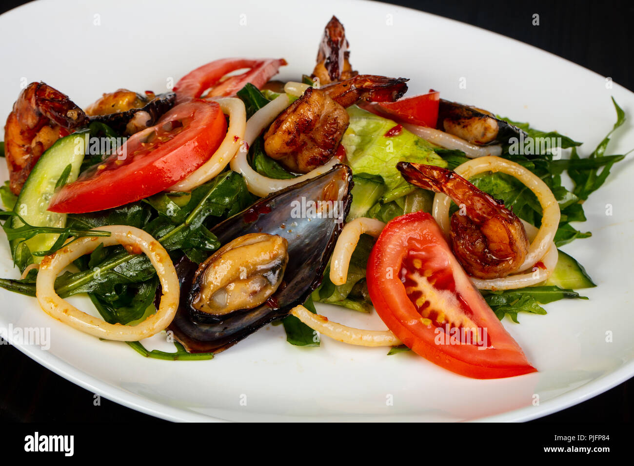 Salade ceviche de calamar et crevettes Banque de photographies et d