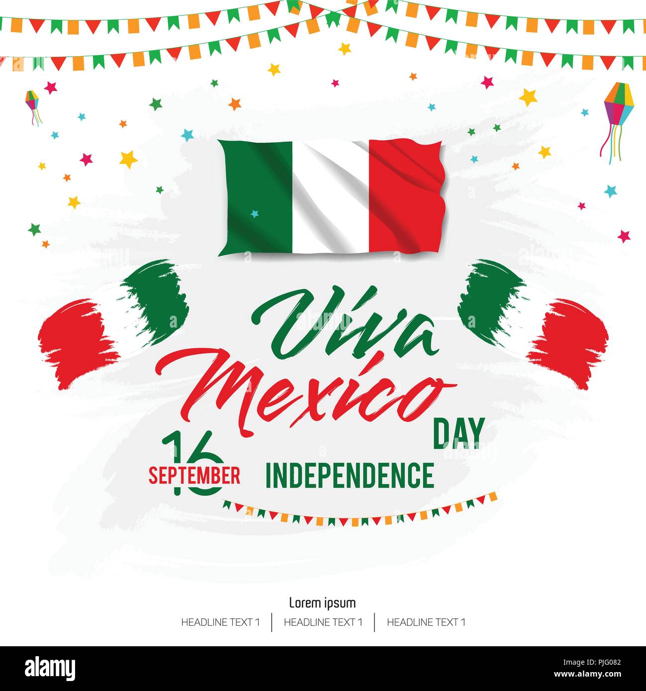Viva Mexico Joyeuse fête de l'indépendance Vector Background Illustration de Vecteur
