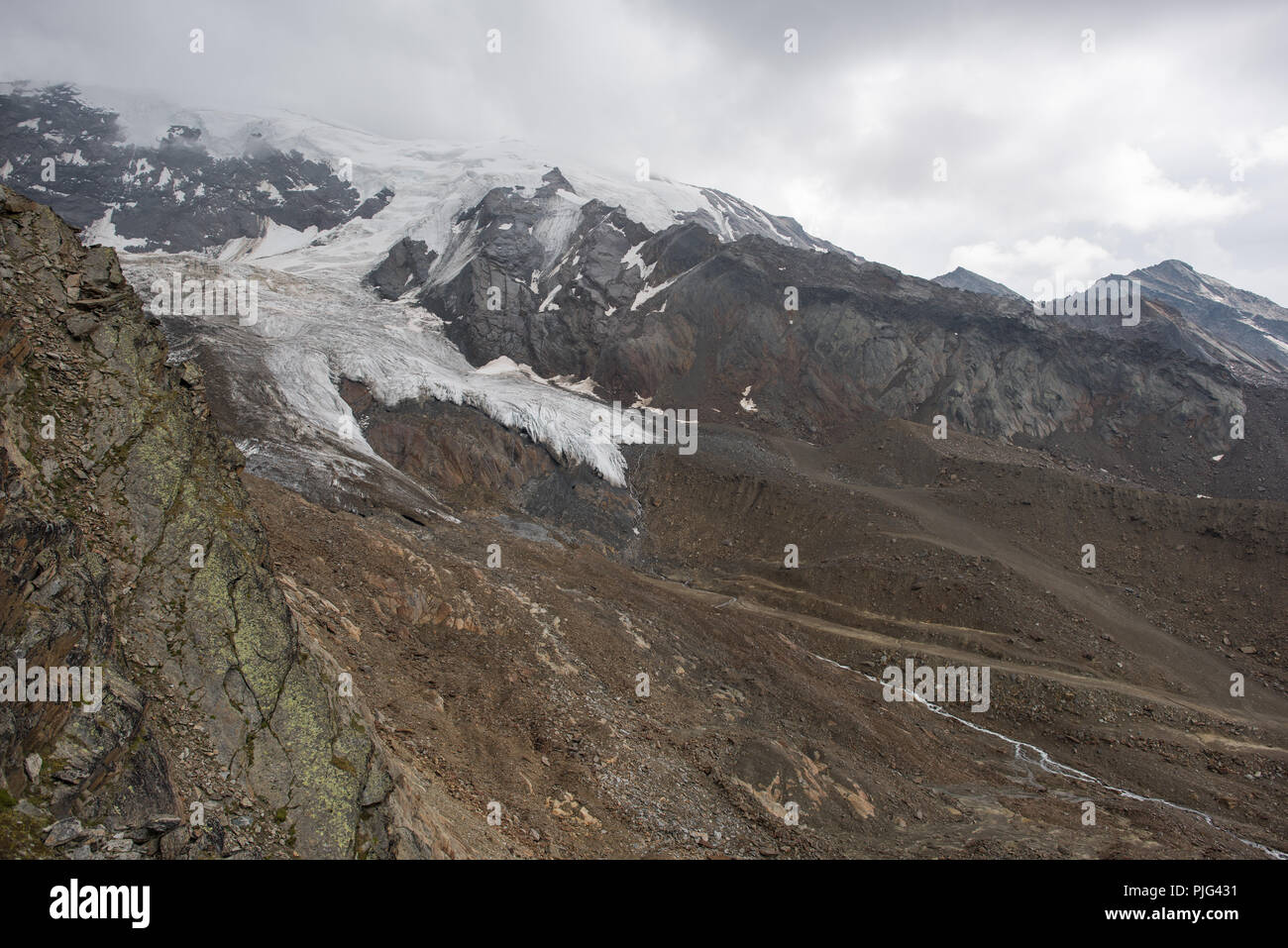 Glacier frais suisse. Saas Grund, valais glacier magnifique Banque D'Images