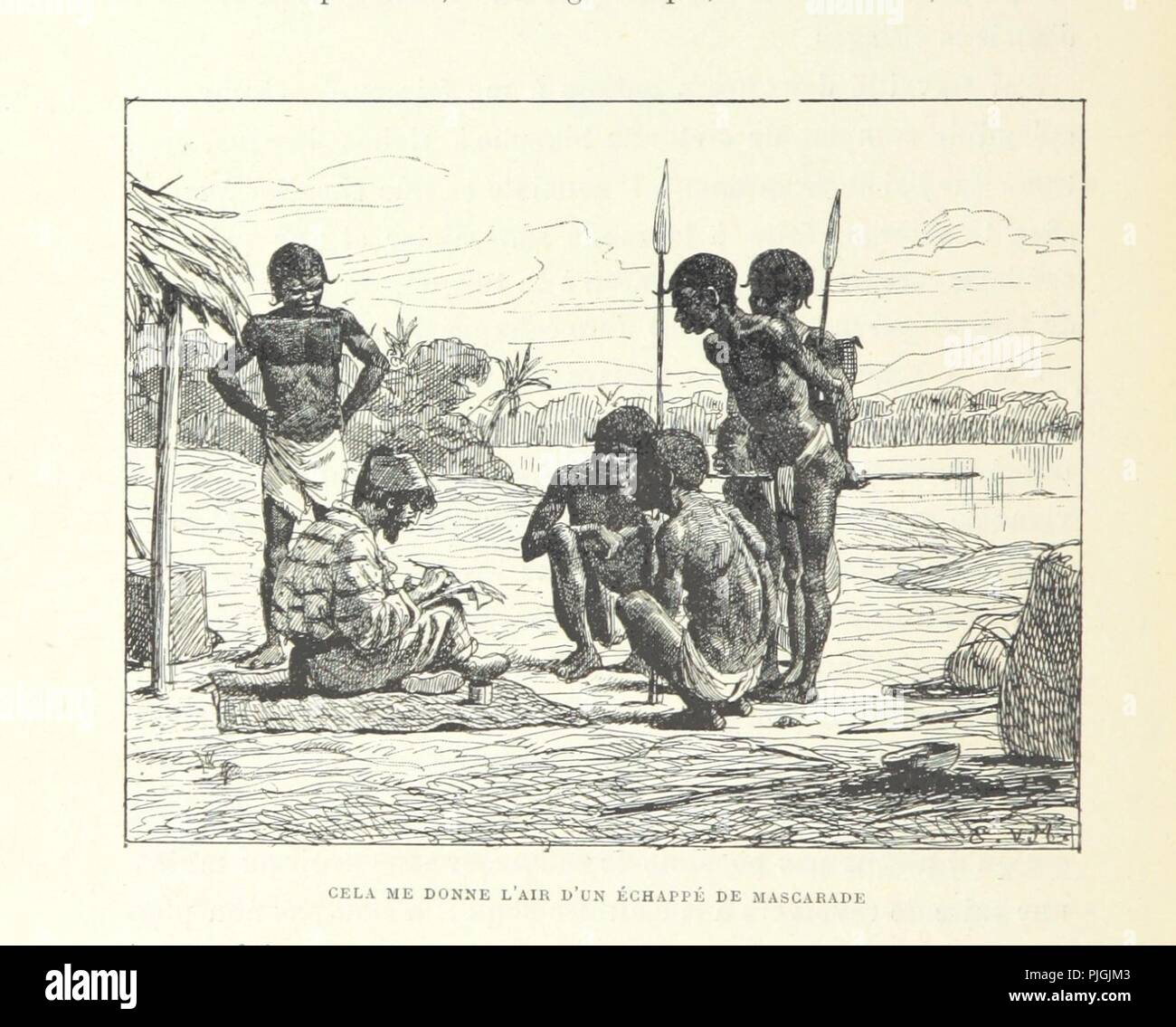 Libre à partir de la page 352 de "Conférences et lettres de P. Savorgnan de Brazza sur ses trois explorations dans l'Ouest africain, de 1875 à 1886. Ouvrage illustré de deux eaux-fortes, etc. (Texte publié et c0061. Banque D'Images
