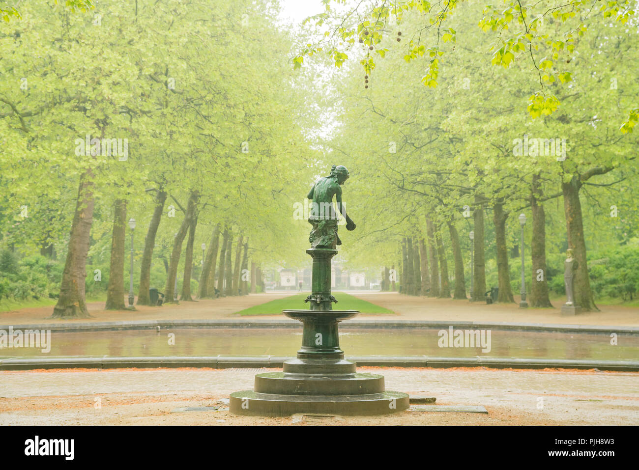 Le célèbre parc de Bruxelles dans une Belgique à jour ranny Banque D'Images