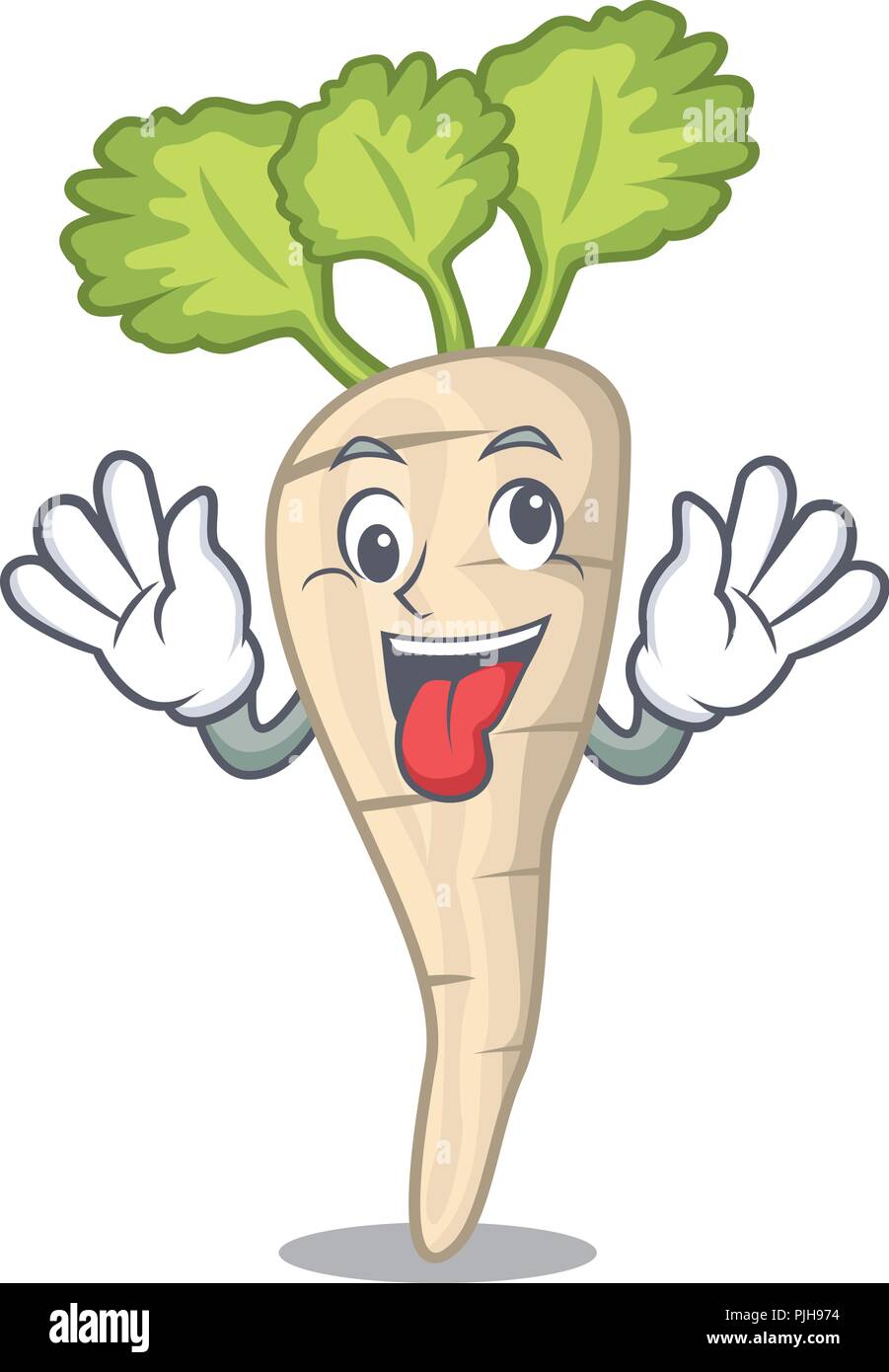 Produits frais bio légumes panais fou style cartoon Illustration de Vecteur