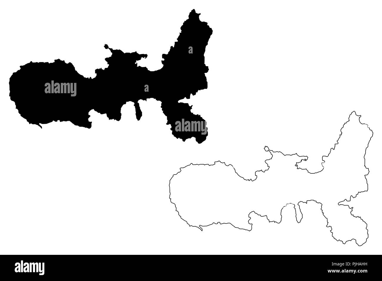 L'île d'Elbe (île en Italie, archipel toscan) map vector illustration, scribble sketch carte d'Elbe Illustration de Vecteur