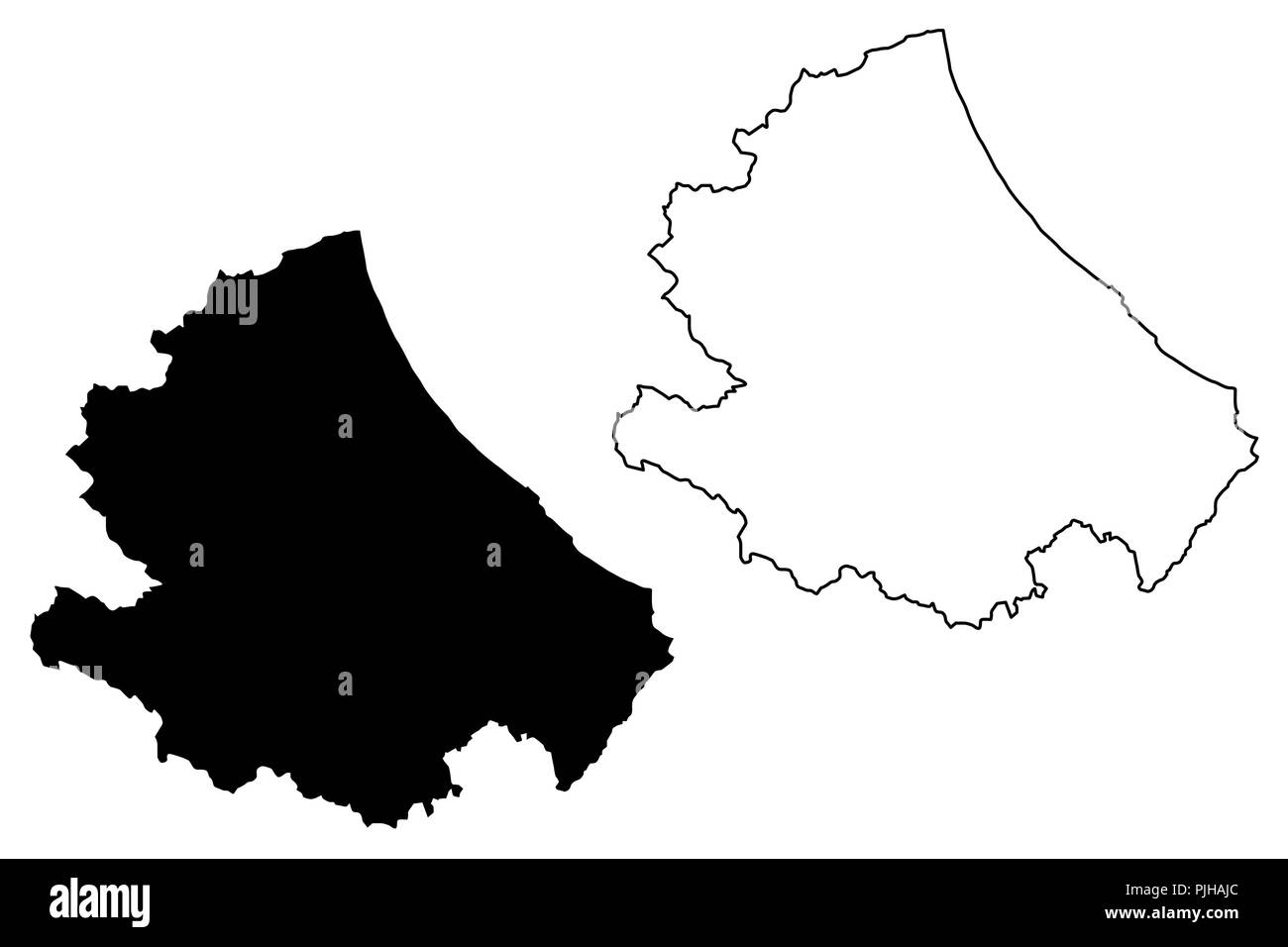 Les Abruzzes (Région de l'Italie) map vector illustration, scribble sketch carte des Abruzzes Illustration de Vecteur