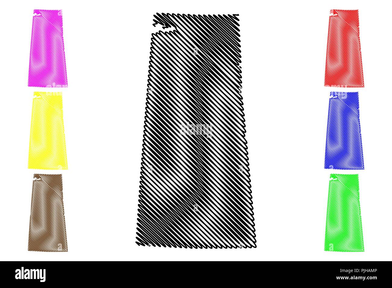 La Saskatchewan (provinces et territoires du Canada) map vector illustration, scribble sketch carte de la Saskatchewan Illustration de Vecteur