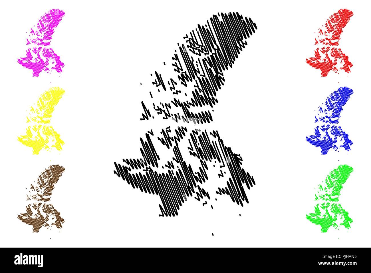 Nunavut (provinces et territoires du Canada, de l'archipel arctique canadien) map vector illustration, scribble sketch carte du Nunavut Illustration de Vecteur