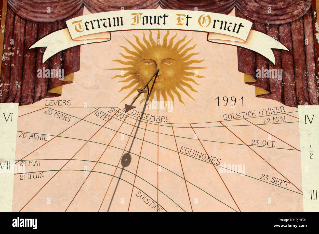 Cadran solaire. Saint-Gervais-les-Bains. La France. Banque D'Images